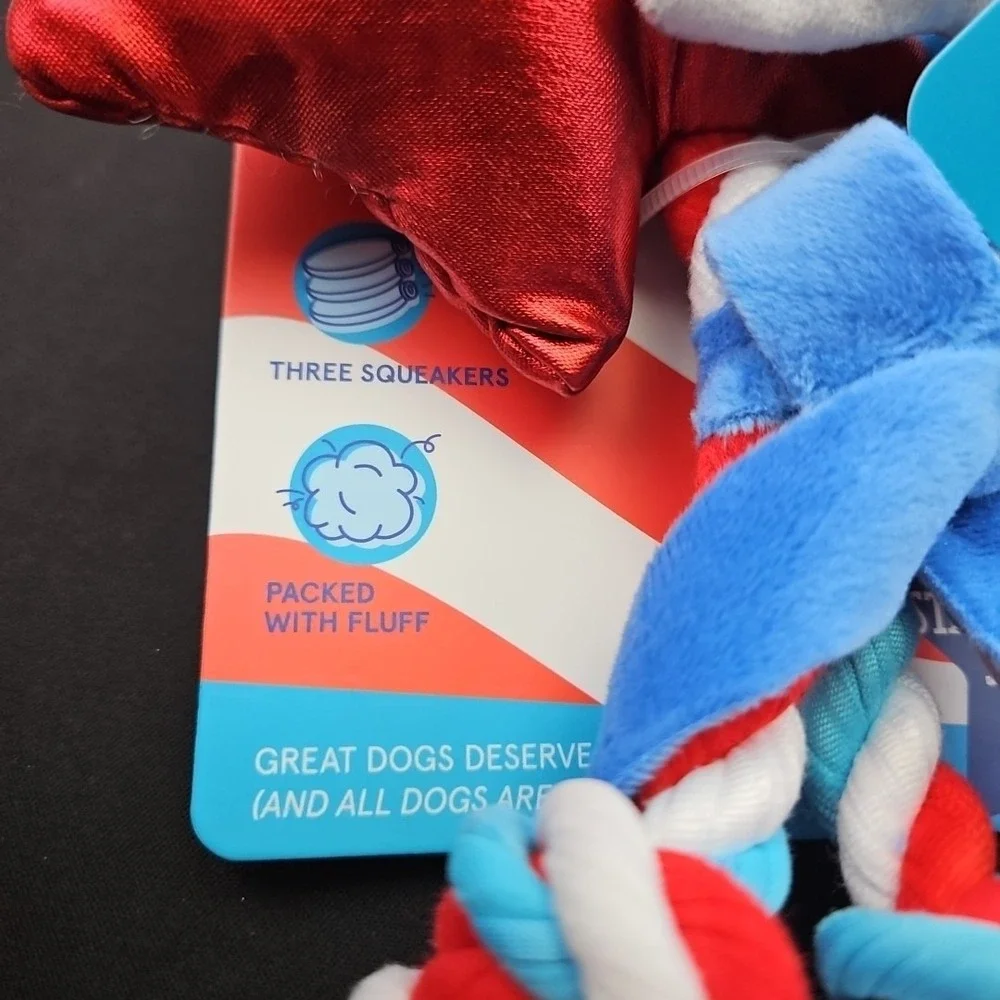 BARK‎ by Barkbox Yankee Doodle Star Squeaker Dog Toy XS/S 0-20lbs New - Picture 2 of 8